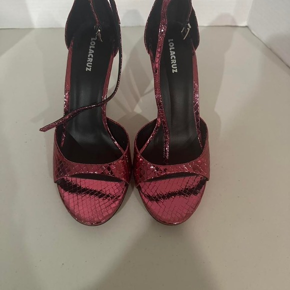 Lolacruz Metallic Pink Leather Sandal SIZE 38/7 - Picture 7 of 7